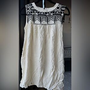 Elegant Cream and Black Mini Dress